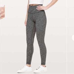 Lululemon Herringbone Wunder Under High-Rise Tight 28" Luon Variegated Knit Blk